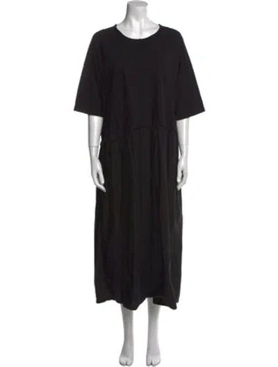 Pre-owned Pas De Calais Scoop Neck Long Dress In Black