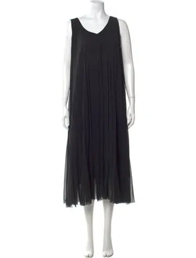 Pre-owned Pas De Calais Scoop Neck Long Dress In Black