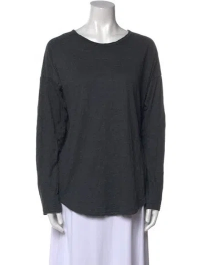 Pre-owned Pas De Calais Scoop Neck Long Sleeve Top In Gray