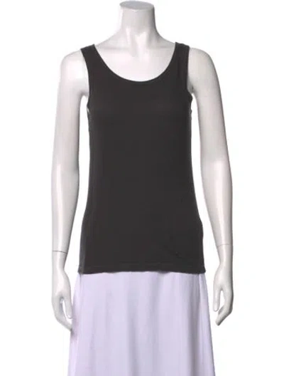 Pre-owned Pas De Calais Scoop Neck Sleeveless Top In Gray