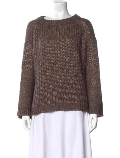 Pre-owned Pas De Calais Scoop Neck Sweater In Brown