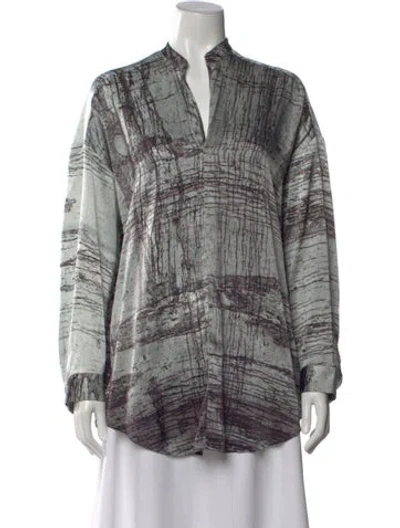 Pre-owned Pas De Calais Silk Printed Blouse In Multi
