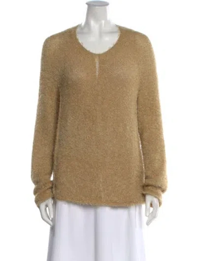 Pre-owned Pas De Calais Silk Scoop Neck Sweater In Neutral