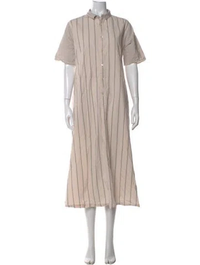 Pre-owned Pas De Calais Striped Long Dress In Neutral