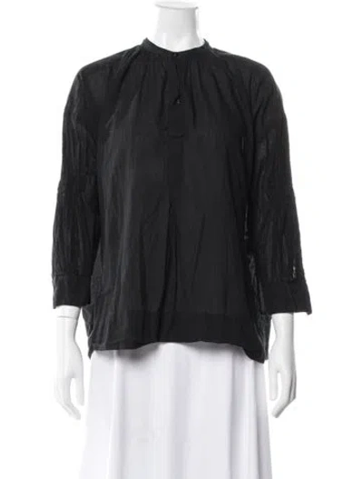 Pre-owned Pas De Calais Three-quarter Sleeve Blouse In Gray