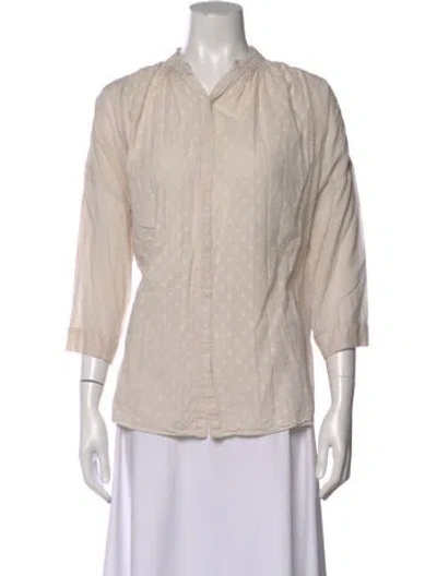 Pre-owned Pas De Calais Three-quarter Sleeve Blouse In Neutral