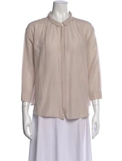 Pre-owned Pas De Calais Three-quarter Sleeve Blouse In Neutral