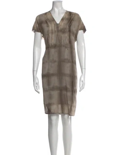Pre-owned Pas De Calais Tie-dye Print Knee-length Dress In Brown
