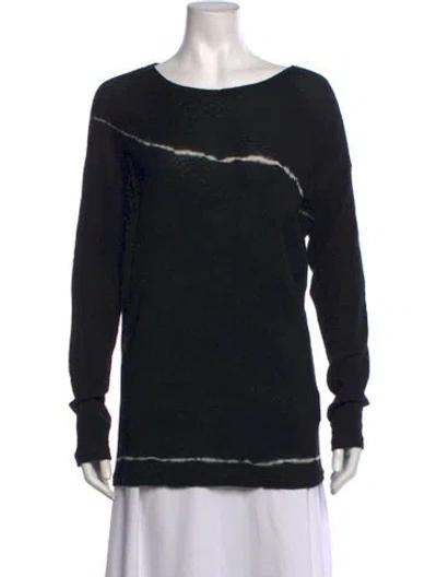 Pre-owned Pas De Calais Tie-dye Print Scoop Neck Sweater In Black
