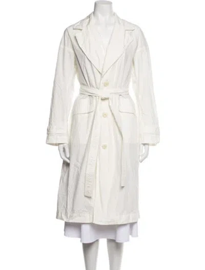 Pre-owned Pas De Calais Trench Coat In White
