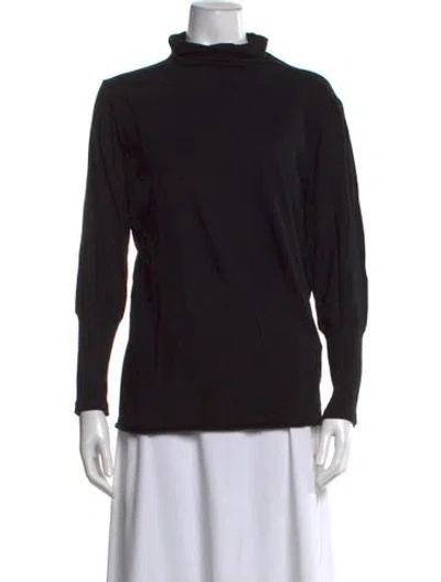 Pre-owned Pas De Calais Turtleneck Long Sleeve Top In Black