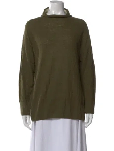 Pre-owned Pas De Calais Turtleneck Long Sleeve Top In Green