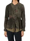 Pas De Calais Utakata Print Jacket In Khaki In Green