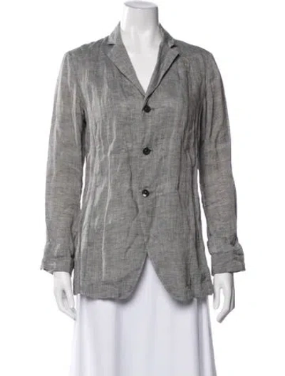 Pre-owned Pas De Calais Velvet Blazer In Gray