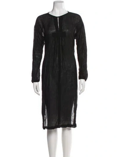 Pre-owned Pas De Calais V-neck Midi Length Dress In Black