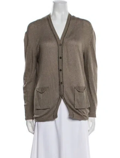 Pre-owned Pas De Calais V-neck Sweater In Brown