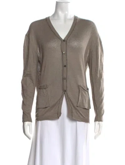 Pre-owned Pas De Calais V-neck Sweater In Brown