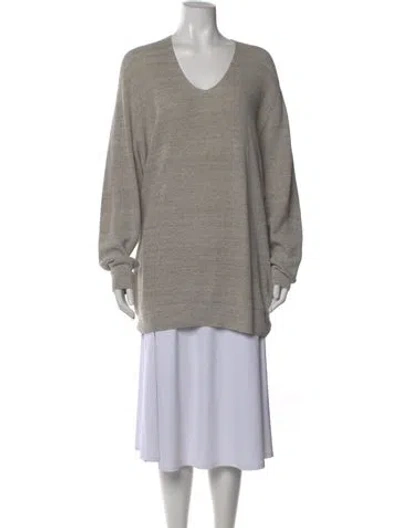 Pre-owned Pas De Calais V-neck Sweater In Gray