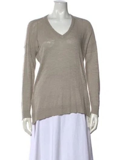 Pre-owned Pas De Calais V-neck Sweater In Gray