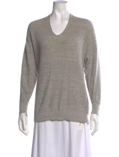 Pre-owned Pas De Calais V-neck Sweater In Gray