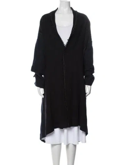 Pre-owned Pas De Calais Wool Coat In Black