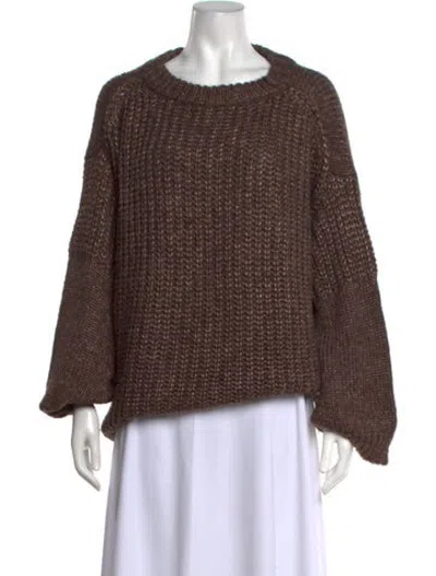 Pre-owned Pas De Calais Wool Crew Neck Sweater In Brown/metallic