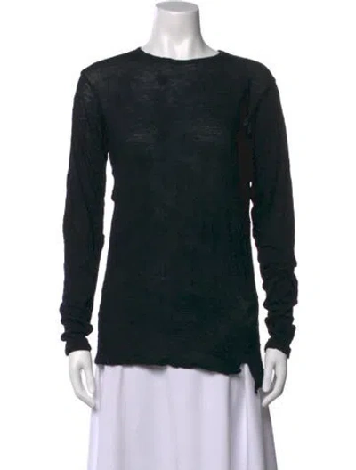Pre-owned Pas De Calais Wool Crew Neck Top In Black