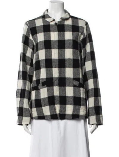Pre-owned Pas De Calais Wool Plaid Print Jacket In Multi