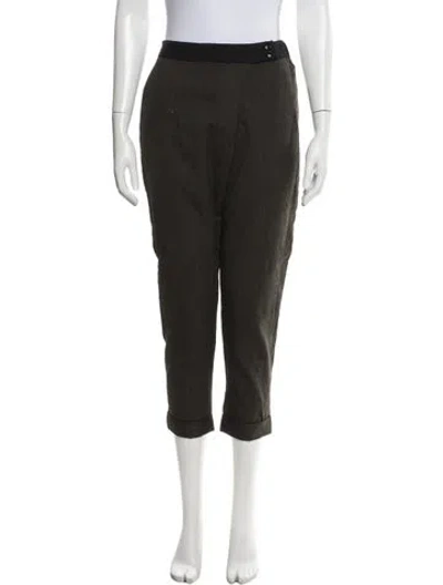 Pre-owned Pas De Calais Wool Straight Leg Pants In Green