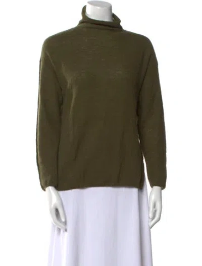 Pre-owned Pas De Calais Wool Turtleneck Sweater In Green