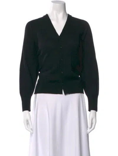Pre-owned Pas De Calais Wool V-neck Sweater In Black
