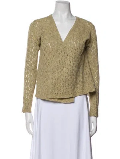 Pre-owned Pas De Calais Wool V-neck Sweater In Neutral