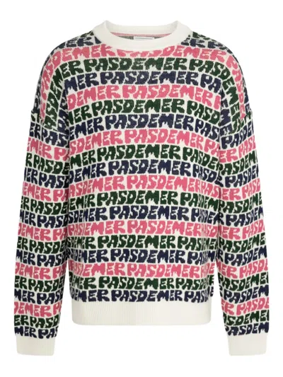 Pas De Mer Graffiti-knit Crew-neck Sweater In Multi