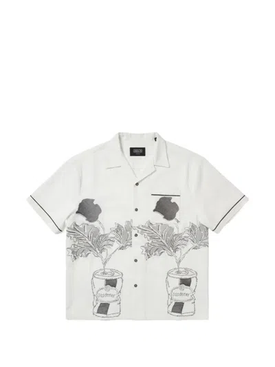 Pas De Mer Lattina Graphic-print Button-down Cotton Shirt In White