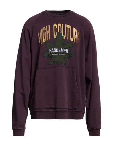 Pas De Mer Man Sweatshirt Mauve Size Xl Cotton In Purple