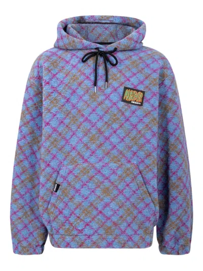 Pas De Mer Plaid-check Hoodie In Purple