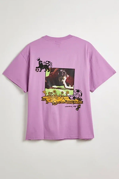 Pas De Mer Robbie Flower Tee In Lavender, Men's At Urban Outfitters