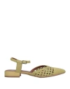 Pas De Rouge Woman Ballet Flats Green Size 6 Soft Leather