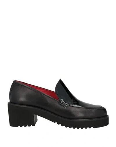 Pas De Rouge Woman Loafers Black Size 11 Leather