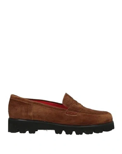 Pas De Rouge Woman Loafers Brown Size 7.5 Leather