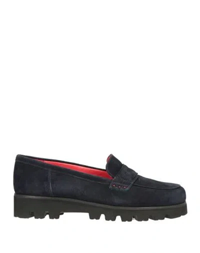 Pas De Rouge Woman Loafers Midnight Blue Size 7.5 Leather