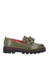 Pas De Rouge Woman Loafers Military Green Size 11 Soft Leather
