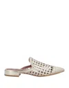 Pas De Rouge Woman Mules & Clogs Platinum Size 6 Soft Leather In Grey