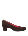 Pas De Rouge Woman Pumps Chocolate Brown Size 6.5 Leather In Brown