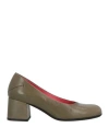 Pas De Rouge Woman Pumps Military Green Size 8 Leather