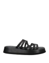 Pas De Rouge Woman Sandals Black Size 7 Soft Leather In Black