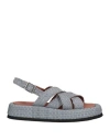 Pas De Rouge Woman Sandals Sky Blue Size 10 Soft Leather
