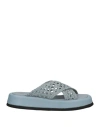 Pas De Rouge Woman Sandals Sky Blue Size 11 Soft Leather