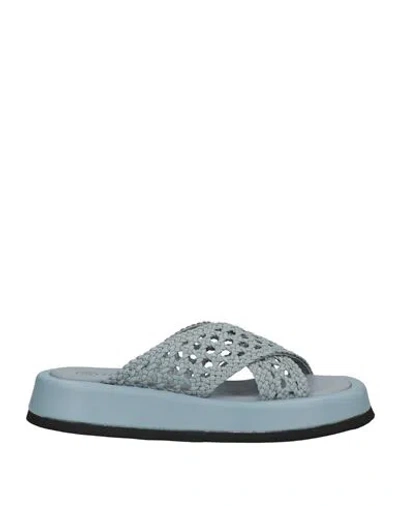 Pas De Rouge Woman Sandals Sky Blue Size 11 Soft Leather