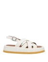 Pas De Rouge Woman Sandals White Size 6 Soft Leather